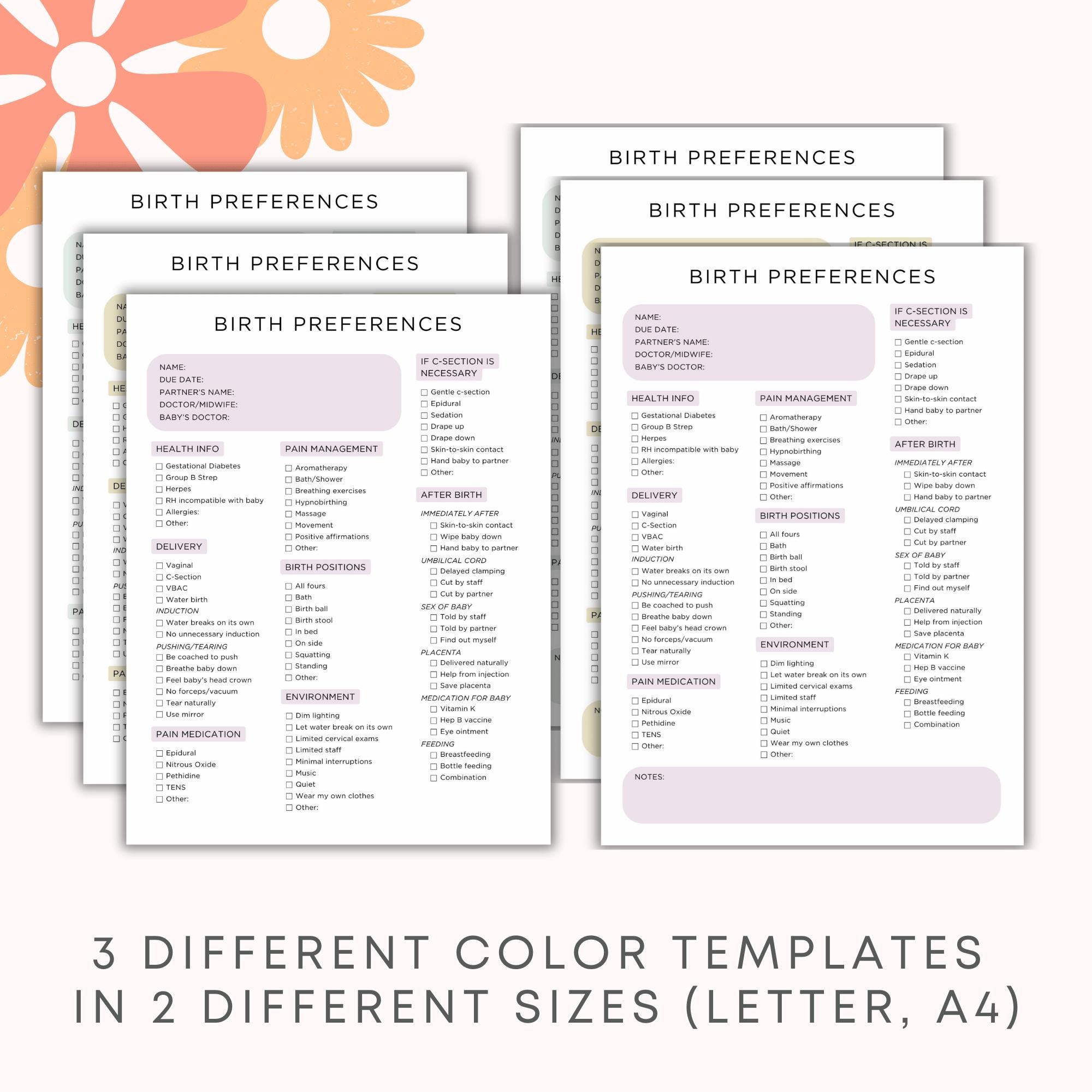 Birth Plan, Birth Preferences, Labor and Delivery Preferences ...