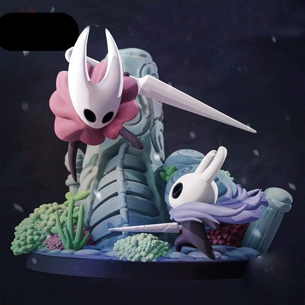 Hollow knight and hornet diorama stl, stl file, 3d stl file Hollow knight, 3d printing hollow knight stl, miniature hollow knight stl, figure