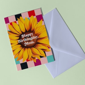 Cartão para dar à mãe no seu aniversário | Cartão de aniversário exclusivo | Cartão para mãe | Cartão de feliz aniversario | Cartão de feliz aniversário