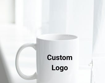 Logo personnalisé, texte et tasse design - Fabriqué sur commande