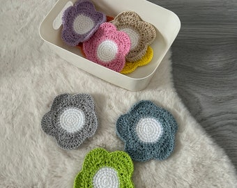 Flower Coasters | crocheted | handmade | cup | Glass | Crochet blanket | Decoration | Placemat | Housewarming gift