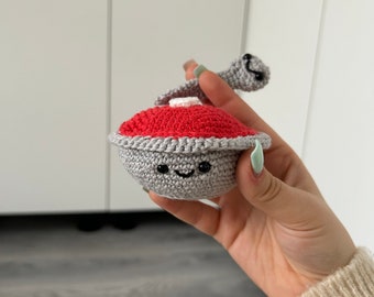 Tomato soup including spoon | handmade | crocheted | Play kitchen | Children's kitchen | General store | Children | Children's room | toy