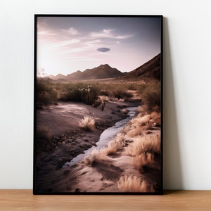 Desert Emissary, Wall Art, Art Print, Poster Art, Desert Landscape, Earth Scape, Dry Earth Landscape, UFO Sightings, Roswell, Alien,