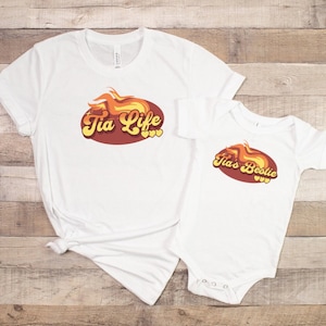 Tia Life Tia&#39;s Bestie Latina Spanish Matching Family Shirt, Niece Aunt Auntie Family Shirt, Gifts for Aunt Tia, Gifts for Niece