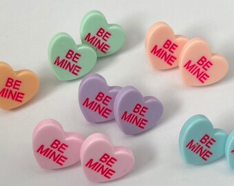 Mix & Match 'Be Mine' Heart Stud Earrings: Valentine's Jewelry