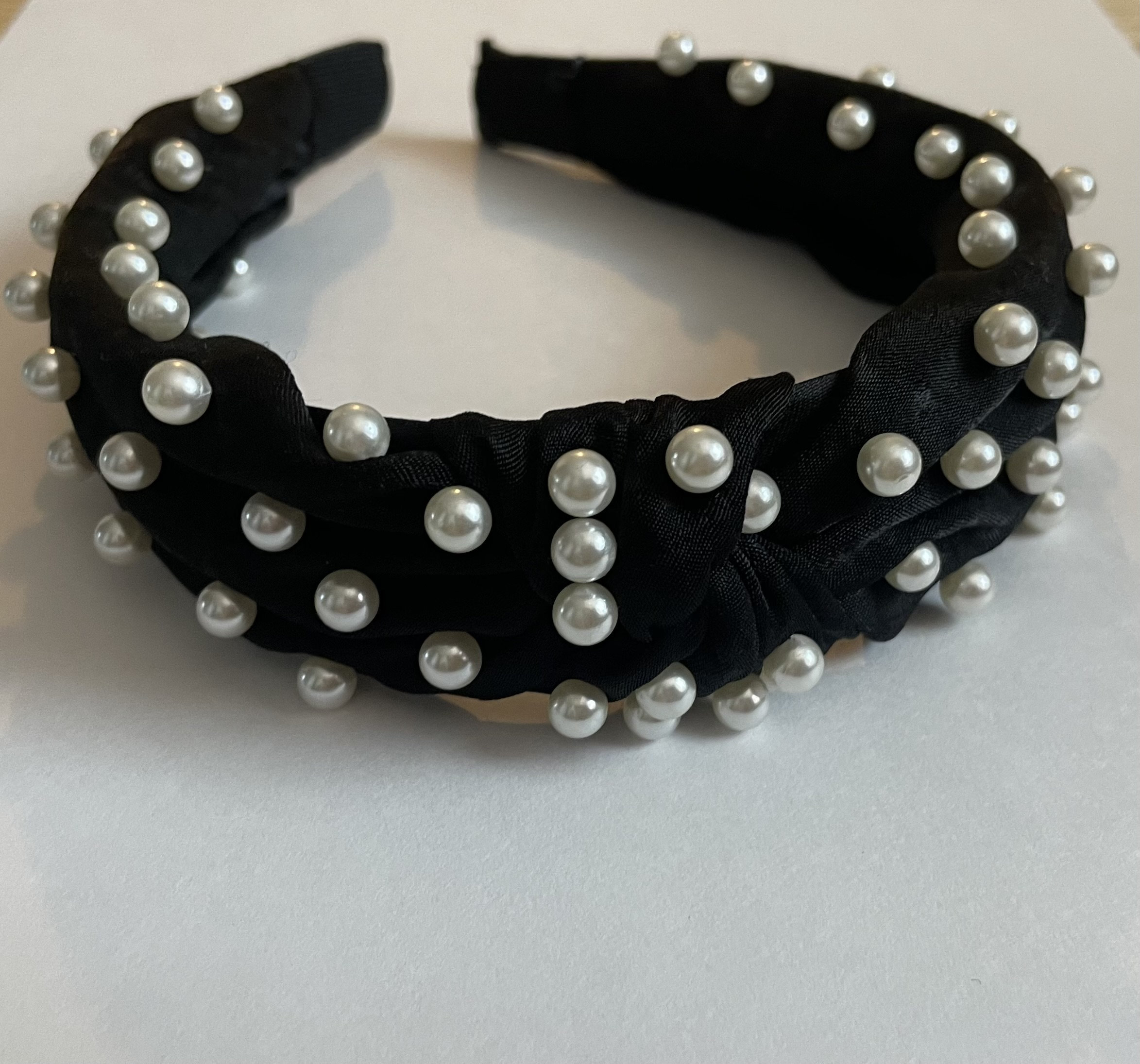 Black Headband Center Knot with Lace CC  Imitation Pearl IMG_21362_1200x1200.jpg?v=  main image 4