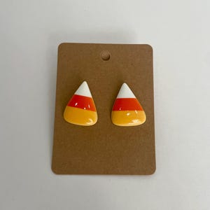 Candy Corn Halloween Earrings / Nostalgic Halloween Earrings / Jewelry Accessories