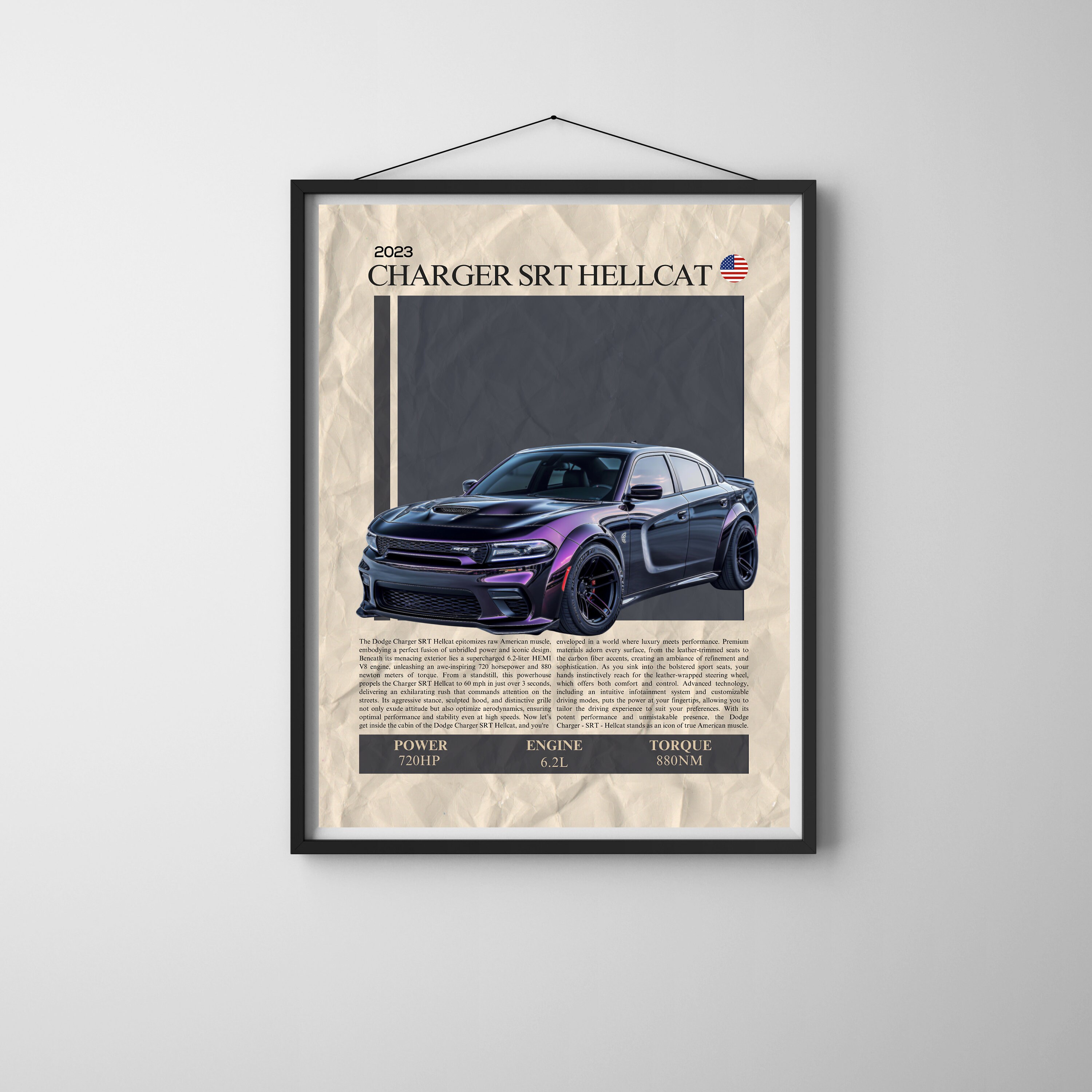 Dodge Charger SRT Hellcat Print, Car Print, Super Car Print, Art Print ...