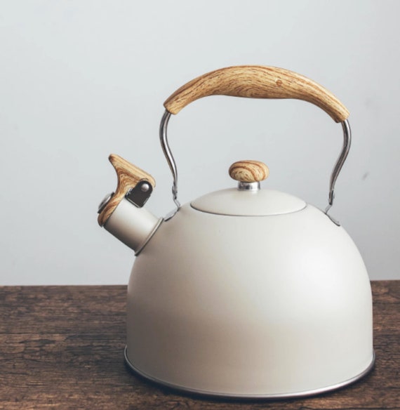 Whistling Tea Kettle, 2.5L Tea Pot with Wooden Handle