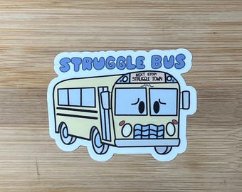 Pegatina de autobús de lucha: divertida pegatina de vinilo pastel con la que te puedes identificar