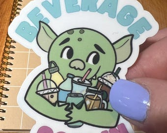Pegatina de duende de bebidas: vinilo para acaparadores de bebidas