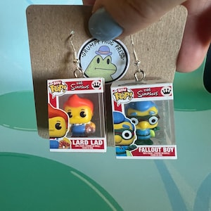Funko Bitty POP! Nerdy Jewelry Earrings- Lard Lad and Fallout Boy - The Simpsons Collection
