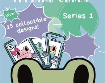 Cromos Doodle Frog: Paquete sorpresa de 5 cromos coleccionables ilustrados
