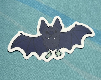 Pegatina de murciélago – Calcetines acogedores, ambiente otoñal de Halloween, vinilo resistente al agua