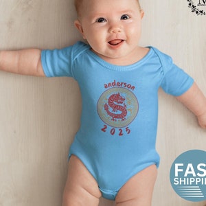Dragon Gift Onesie® Bobysuit Happy New Year Chinese 2025 Gift Youth Shirts Dragon Snake Toddler Shirt Chinese Snake Baby Shirt New Year Gift