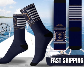 Personalzied Custom Socks Boat Customized Gift Personalized Socks Birthday Gift for Self Boat Gifts Decor Seafarer Coast Guard Gifts for Men