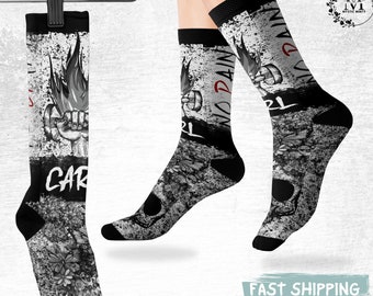 Funky Skull Personalized Socks Funny Gifts Halloween Socks Mens Funny Socks for Scary Christmas Sock with Face Gifts Family Socks