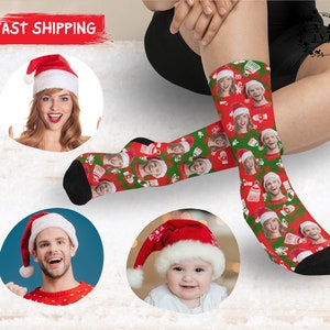 Personalized Face Socks Custom Photo Socks Face On Socks Funny Socks With Faces Family Socks Cozy Socks, Crew Socks, Cute Socks
