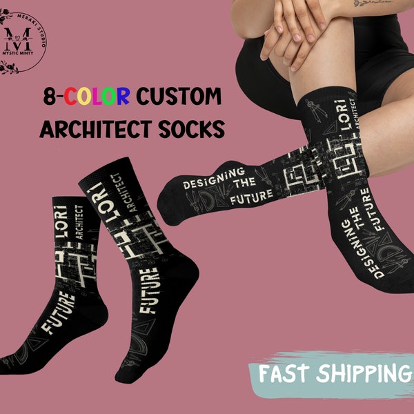 Custom Architect Gift Socks Personalized Gifts for Architect Custom Text Architect Socks New Architect Novelty Gift for Architect
