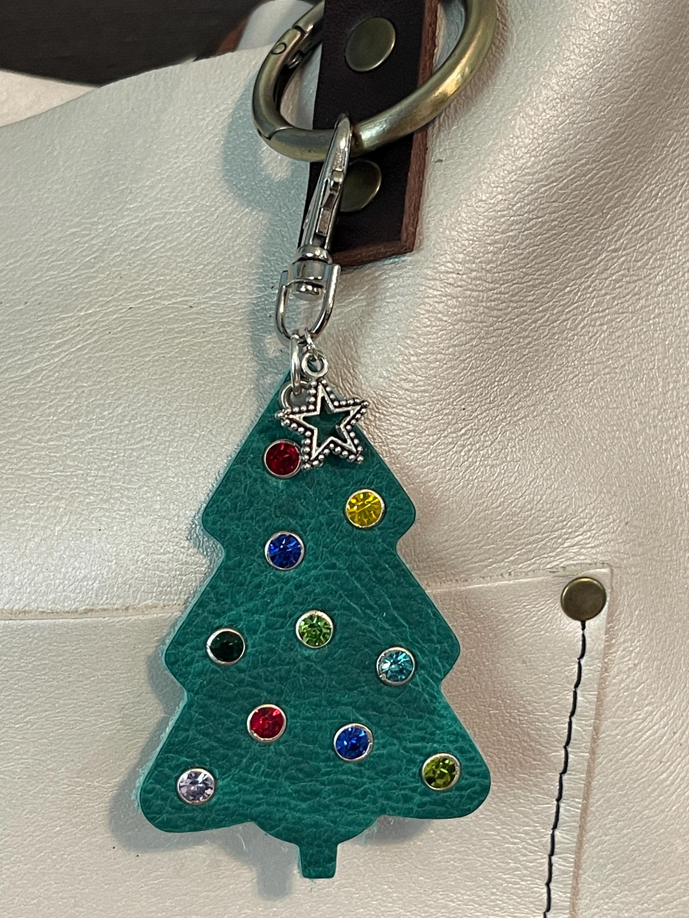 Sterling Silver Christmas Tree Charm – Green Enamel Dangle Pendant For Bracelets & Necklaces (18x13mm) - View #2