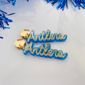 Tivy Antlers School Spirit Statement Earrings, Pep Rally School Pride Colors Accessory, Friday Night Football Earrings, Teacher Appreciation