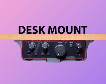 Soporte de escritorio para Focusrite Scarlett de 4.ª generación [Solo/2i2/4i4], soporte de escritorio, soporte bajo escritorio, gestión de cables, Scarlett Solo 2i2 4i4