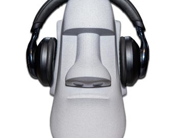 Moai Statue Headphone Holder, Headphone Stand, Headphones, Office Decoration, Desk Decoration, Moai Statue, Gift for Him, Decoration, Gift for Her