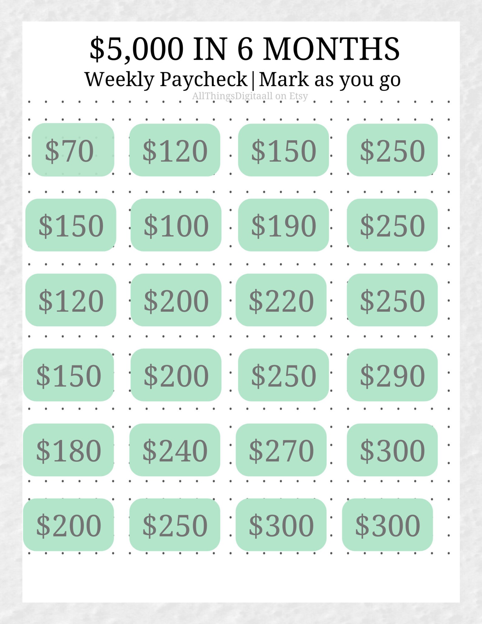 5k in 6 Months Printable Tracker Compatible With Ipad/tablet Reusable ...