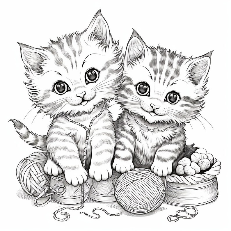 Adorable Kitten Coloring Pages for Kids and Adults Alike to Color, 20