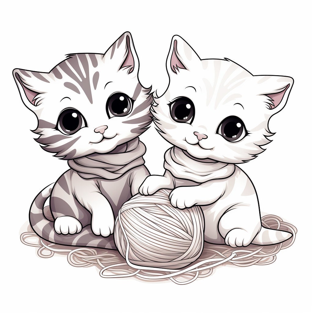 Adorable Kitten Coloring Pages for Kids and Adults Alike to Color, 20 ...