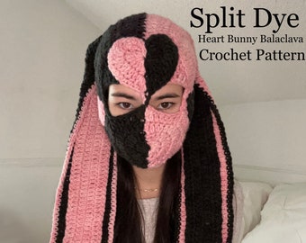 Split Dye Heart Bunny Balaclava (melanie Martinez) Crochet Pattern