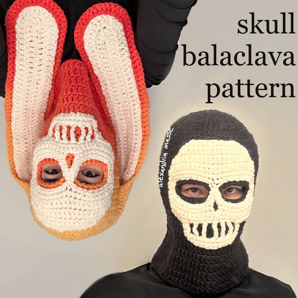 Patrón de crochet de pasamontañas de calavera PDF