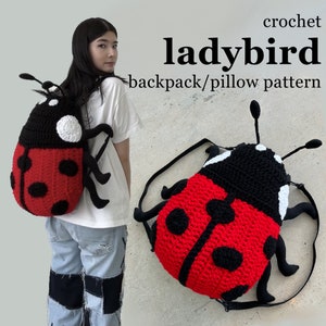 Ladybug Backpack Pillow Crochet Sewing Pattern Alexandria Masse