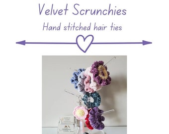 Crochet Velvet Scrunchies l Hair Accessories l Boho Chic l Handmade Gifts