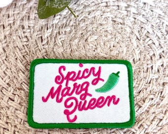 alcohol patch, trucker hat patches, spicy marg club, embroidery patch, iron on, sew on, patches for bag, patches for clothes, small patch