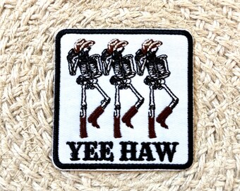Yee haw trucker hat patches, western patch, embroidery patch, iron on, sew on, patches for bag, patches for clothes