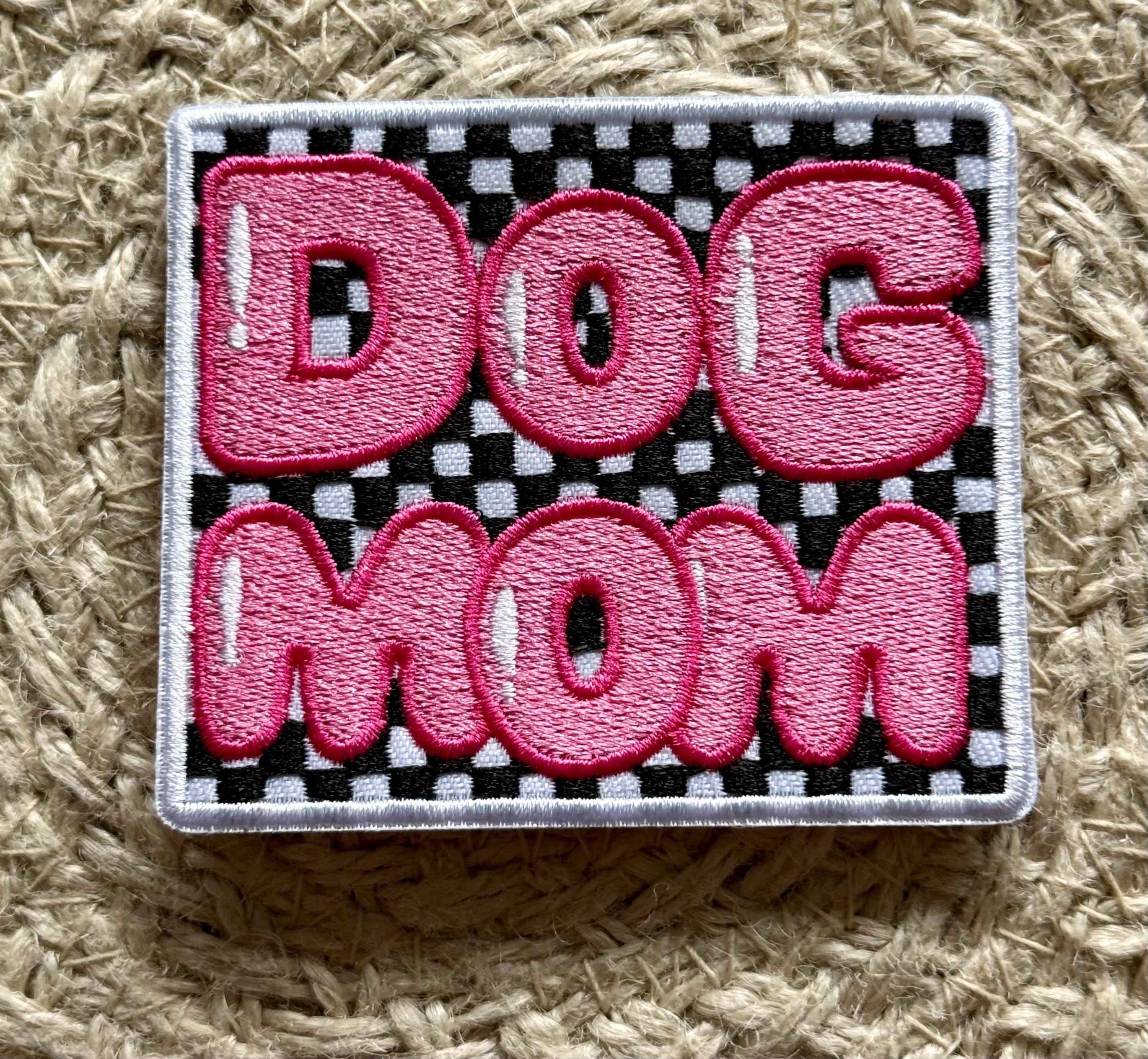 Large trucker hat patches, multi colored, dog mom, embroidery patch, iron on, sew on, patches for bag, patches for clothes
