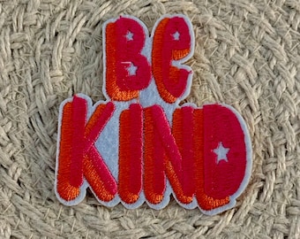 trucker hat patches, be kind, embroidery patch, iron on, sew on, patches for bag, patches for clothes
