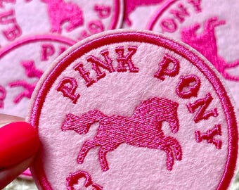 trucker hat patches, pink pony club, embroidery patch, iron on, sew on, patches for bag, patches for clothes