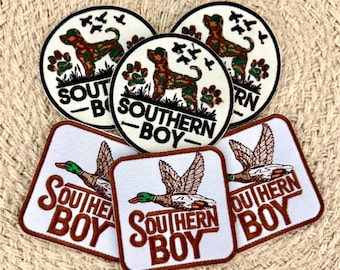 trucker hat patches, bird dog, pheasant, down south, embroidery patch, iron on, sew on, patches for bag, patches for clothes