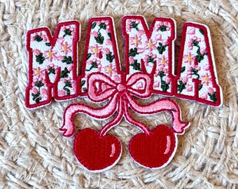 Toppe per cappellini da camionista con motivo floreale, fiocco da mamma, toppa ricamata, termoadesiva, da cucire, toppe per borse, toppe per vestiti