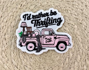 trucker hat patches, thrifting, vintage van, embroidery patch, iron on, sew on, patches for bag, patches for clothes