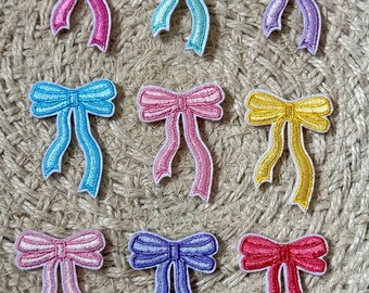 trucker hat patches, mini bows, STICK ON, patches for bag, patches for clothes