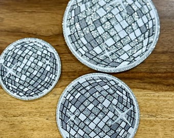 patches voor vrachtwagenchauffeurs, discobal, borduurpatch, opstrijken, naaien, patches voor tas, patches voor kleding