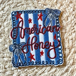 trucker hat patches, all american honey, embroidery patch, iron on, sew on, patches for bag, patches for clothes