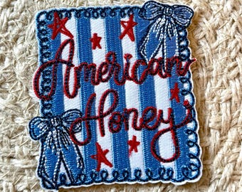 Toppe per cappelli da camionista, All American Honey, toppe ricamate, termoadesive, da cucire, toppe per borse, toppe per vestiti