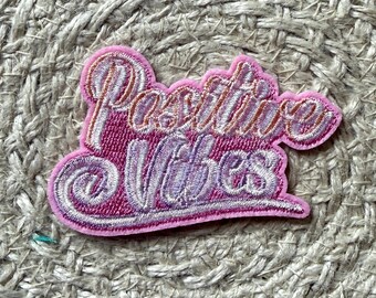trucker hat patches, positive vibes, STICK ON, patches for bag, patches for clothes
