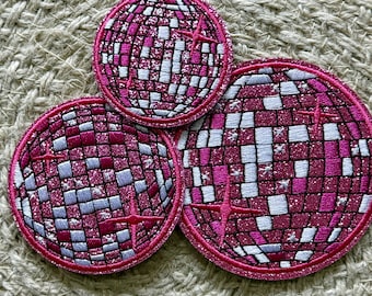 patchs pour chapeaux de camionneur, rose, inspiré de taylor, boule disco, patch de broderie, thermocollant, à coudre, patchs pour sac, patchs pour vêtements