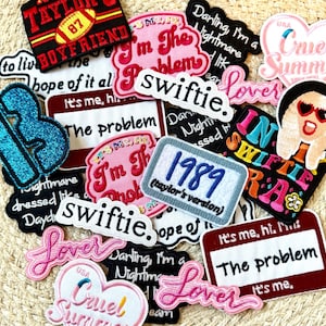 trucker hat patches, taylor inspired mystery bundles, embroidery patch, iron on, sew on, patches for bag, patches for clothes
