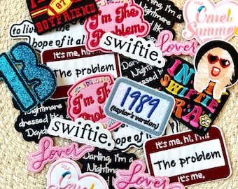trucker hat patches, taylor inspired mystery bundles, embroidery patch, iron on, sew on, patches for bag, patches for clothes